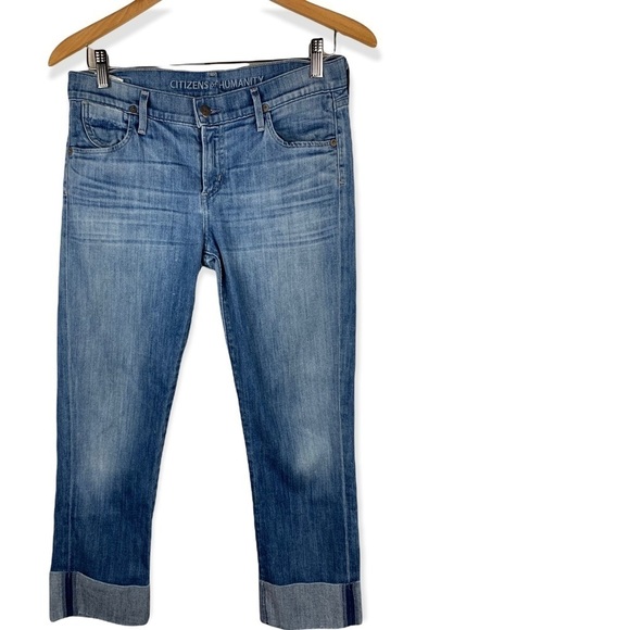 Citizen Of Humanity Cuffed Cropped Straight Leg Jeans - Picture 1 of 6